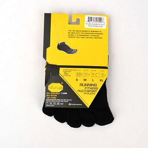 Vibram No Show Black Mens 5toe-socks | India-958402